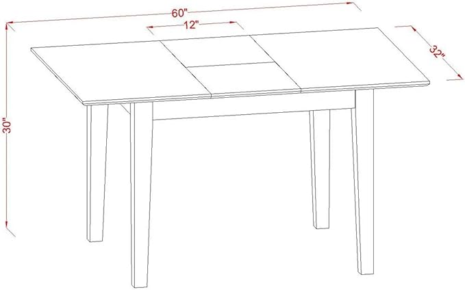 East West Furniture PSNA5-SBR-W 5 Piece Dining Room Furniture Set Includes a - Image 5