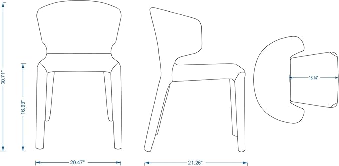 Manhattan Comfort Conrad Mid Century Modern Dining Chairs Woven Tweed - Image 3