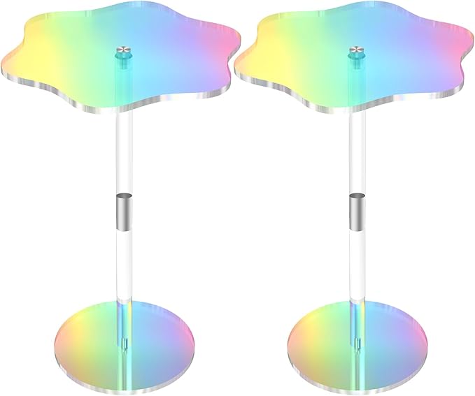Rainbow Clear Side Table Small Acrylic End Tables 13.8 * 11.6 H: 21.3 Inch by SOVQUEST