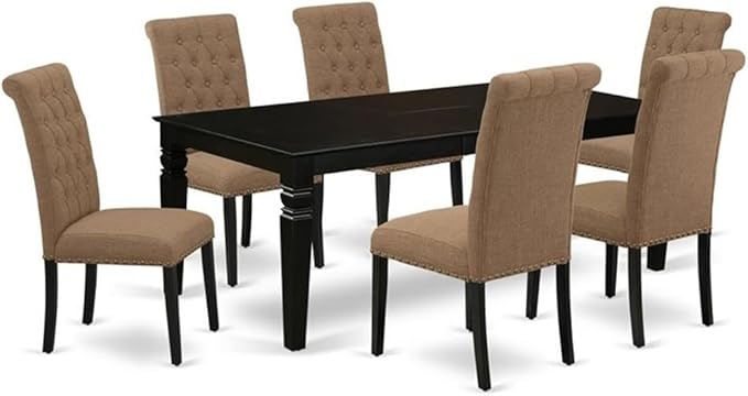 East West Furniture LGBR7-BLK-17 7 Piece Dining Room Table Set Consist of a by EastWestFurniture