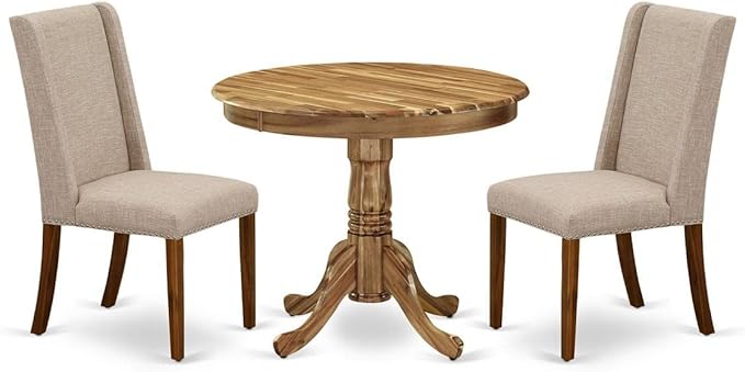 East West Furniture ANFL3-ANA-04 3 Piece Kitchen Table Set Contains a Round by EastWestFurniture