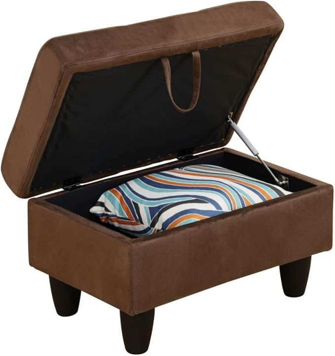 Chocolate L-Shaped 3-Piece Flannel Sofa - Image 5