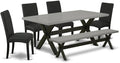 East West Furniture X697DR124-6 6 Piece Dining Set Contains a Rectangle Dining by EastWestFurniture