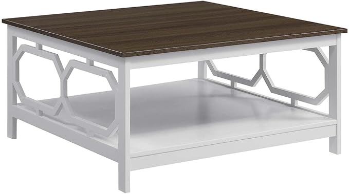 Convenience Concepts Omega Square 36" Coffee Table, Driftwood Top / White Frame by ConvenienceConcepts