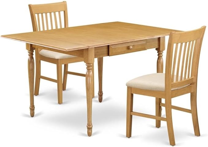 East West Furniture MZNO3-OAK-C 3 Piece Dining Table Set by EastWestFurniture