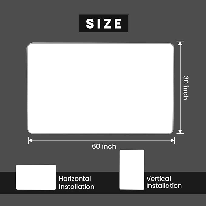 Brushed Nickel Bathroom Mirror 60x30 Inch, Brushed Silver Metal Frame Mirror - Image 6