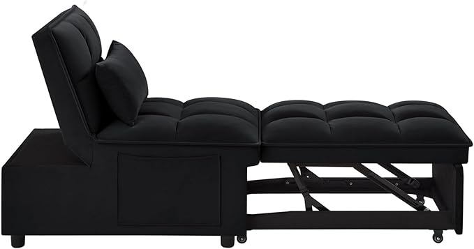 KEIKI Velvet Single Convertible Sleeper Chair Sofa Bed - Image 7