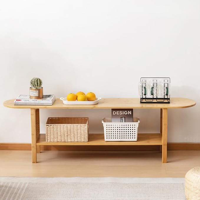 Tiita TV Stand with Storage for TVs up to 65'', Bamboo TV Console Entertainment - Image 6