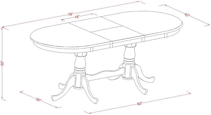 East West Furniture PLPO5-SBR-C 5 Piece Kitchen Table Set - Image 6