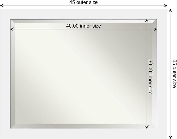 Amanti Art White Bathroom Mirror - Image 4