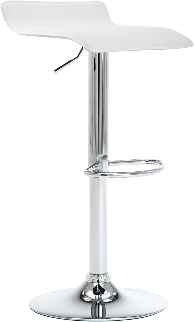 NOBPEINT Contemporary Chrome Air Lift Adjustable Swivel Bar Stool - Image 5