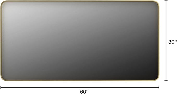 TokeShimi 60 x 30 Inch Brushed Gold Bathroom Vanity Mirror - Image 9