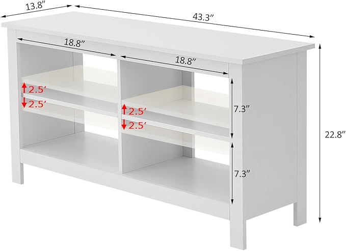 43 Inches TV Stand, Mid Century Modern Entertainment Center - Image 2