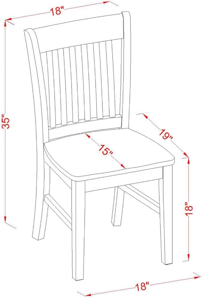 East West Furniture SHNO5-BLK-W 5 Piece Dining Set Includes a Round Dining Room - Image 5