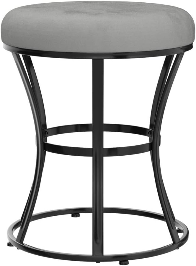 Vanity Stool, Round Ottoman Foot Stool, Velvet Footrest Vanity Chair - Image 5