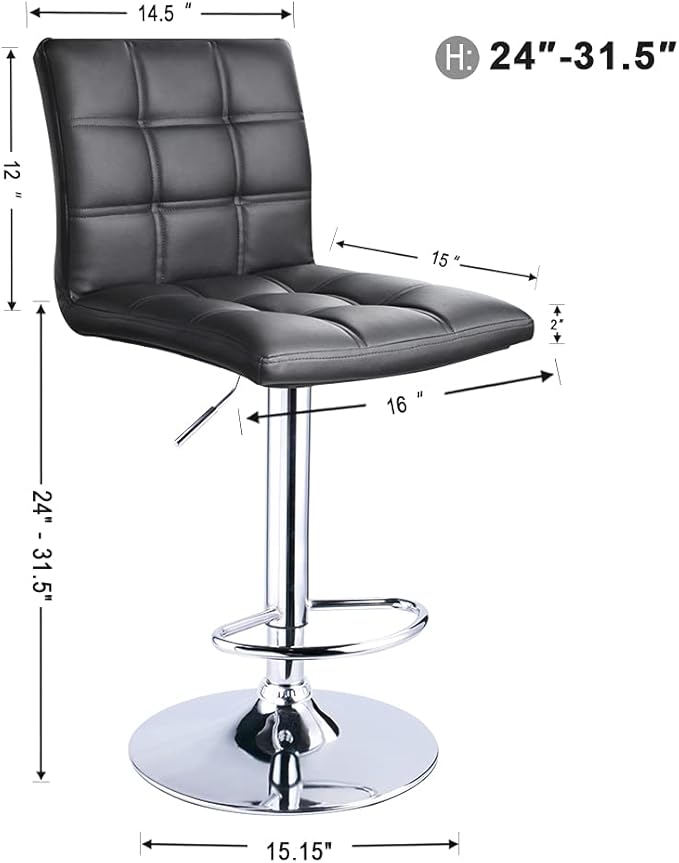 Leopard Modern Square PU Leather Adjustable Bar Stools - Image 3