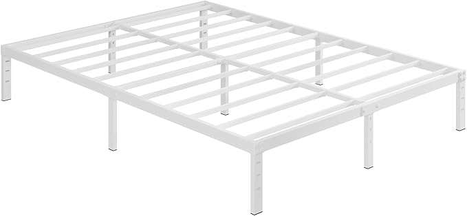 12 Inch White Full Size Bed Frame, Heavy Duty Bed Frame Full Size Mattress - Image 9