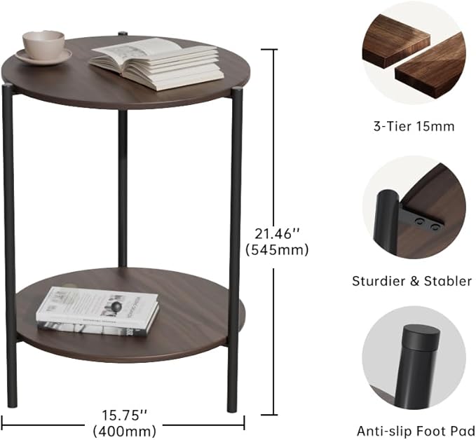 Side Table, Round End Table - Image 2