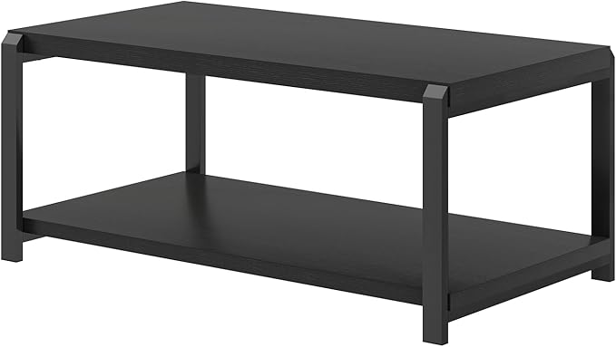 EXCEFUR Black Coffee Table, Modern Rustic Wood Center Table - Image 9