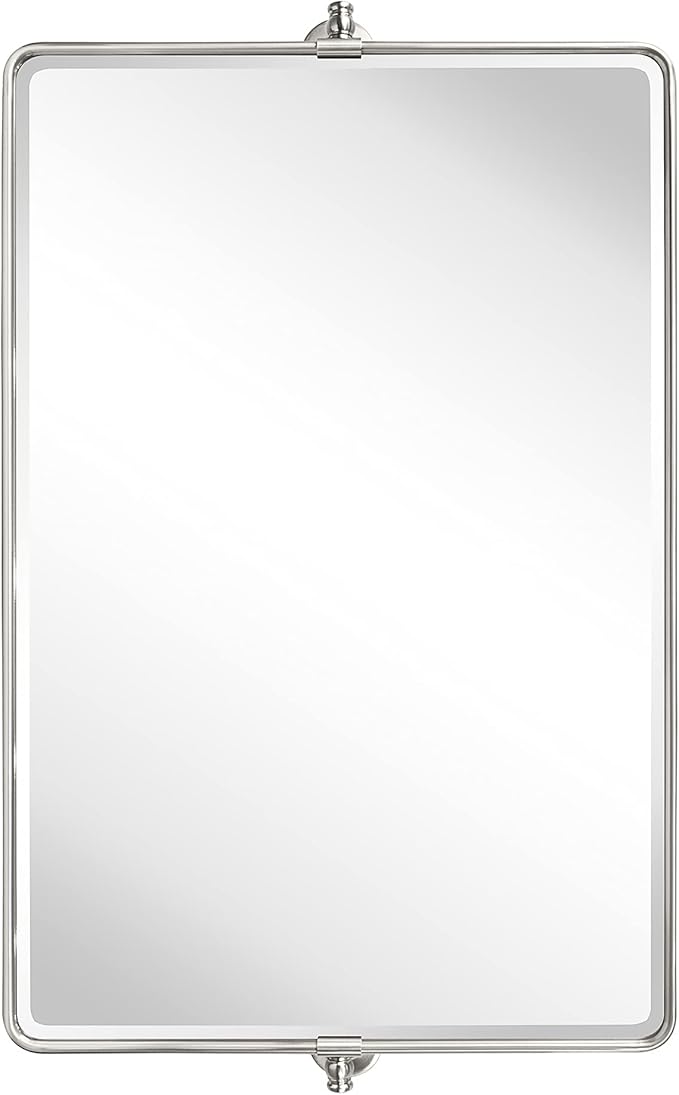 TEHOME 24 x 38'' Horizontal Farmhouse Brush Nickel Metal Framed Pivot Rectangle - Image 3