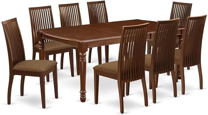 East West Furniture DOIP9-MAH-C 9 Piece Dining Room Table Set Includes a by EastWestFurniture