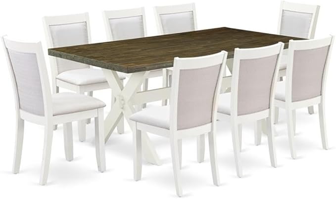 East West Furniture X077MZ001-9 9 Piece Dining Room Table Set Includes a by EastWestFurniture