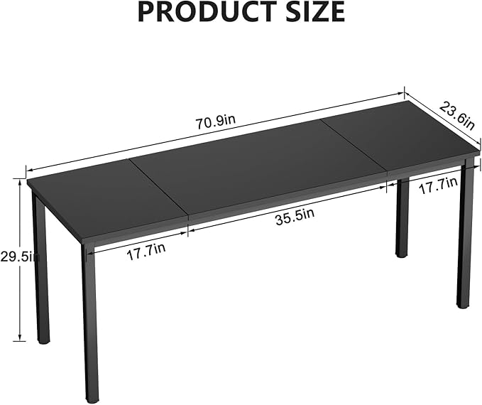 DlandHome 71 inches X-Large Computer Desk, Composite Wood Board, Decent and - Image 3