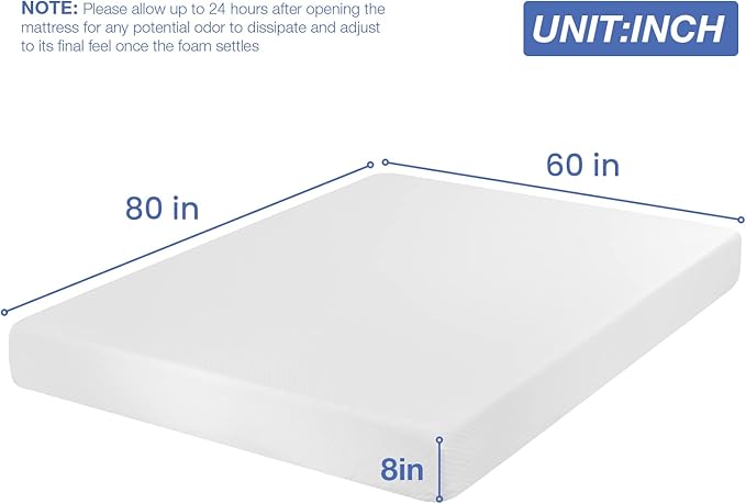 FDW | 8 Inch Queen Mattress | Medium Firm | Gel Memory Foam Mattress | White | - Image 7