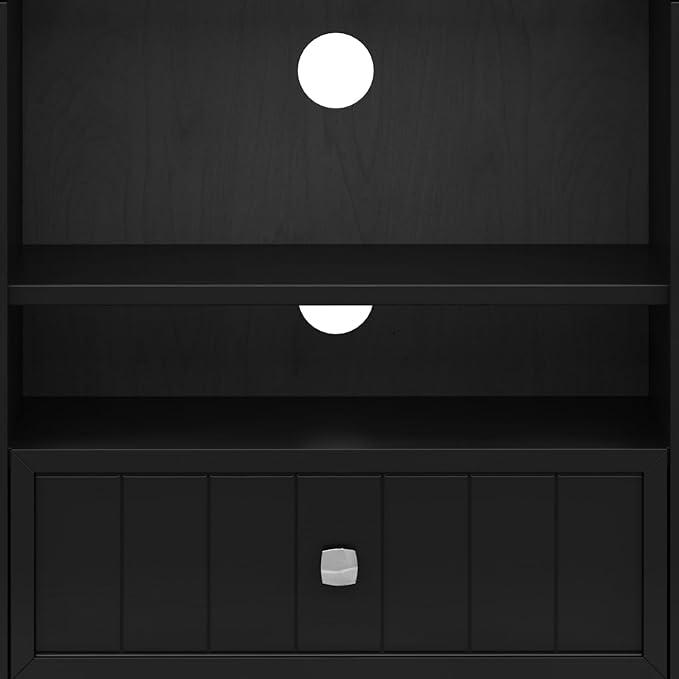 SIMPLIHOME Bedford Solid Wood 53 inch Wide Transitional TV Media Stand in Black - Image 11