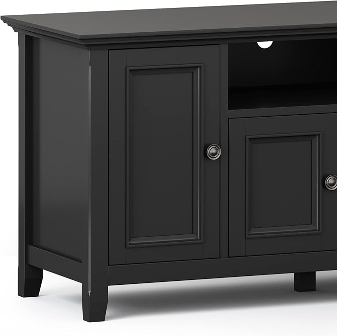 SIMPLIHOME Amherst 72-inch Wide Solid Wood TV Stand in Black, - Image 10