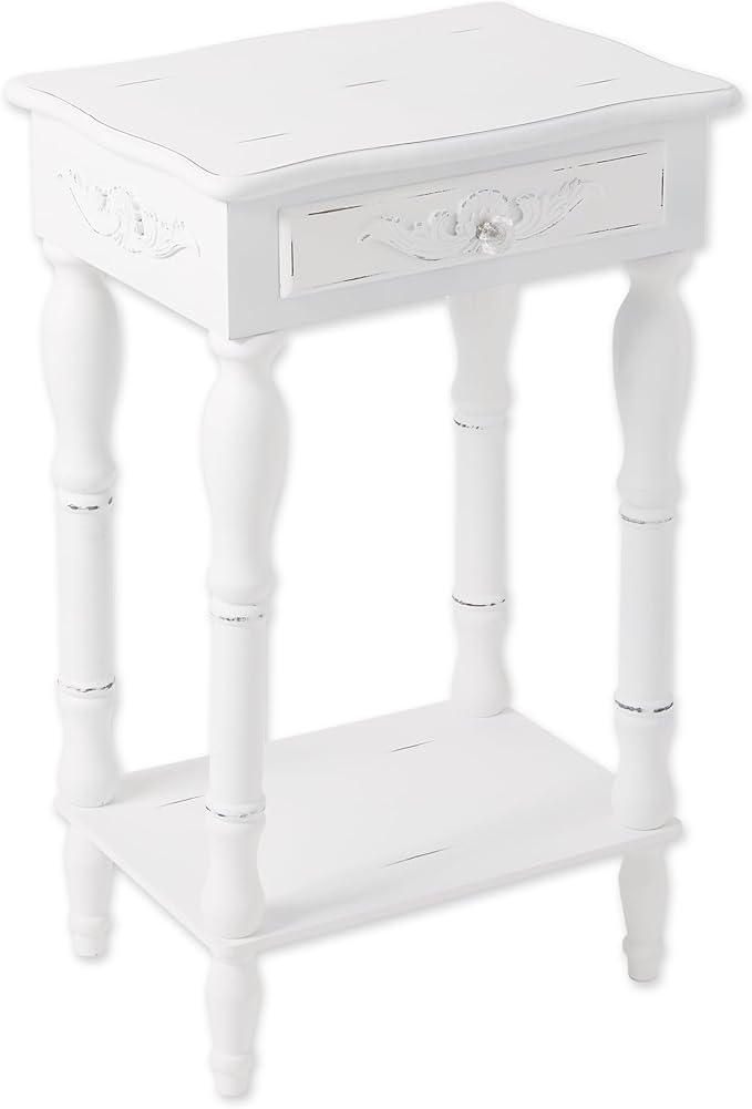 Carved White Side Table by ZingzThingz