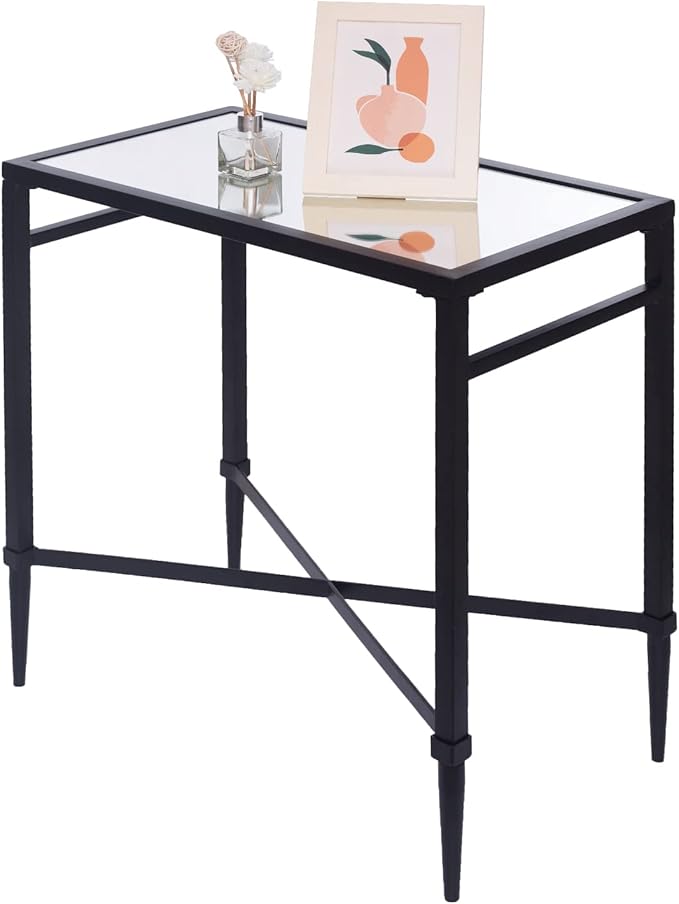 Black End Table, Rectangle Side Table by GIFTTROVE