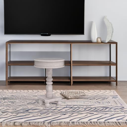 COSIEST Rustic Accent Side Table, Farmhouse Wood Pedestal Table Round End Table - Image 5