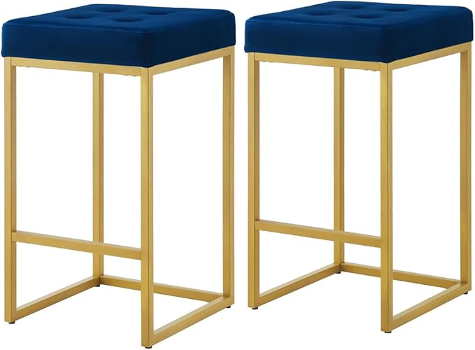 24KF Contemporary Counter Height Bar Stool Set of 2 - Image 3