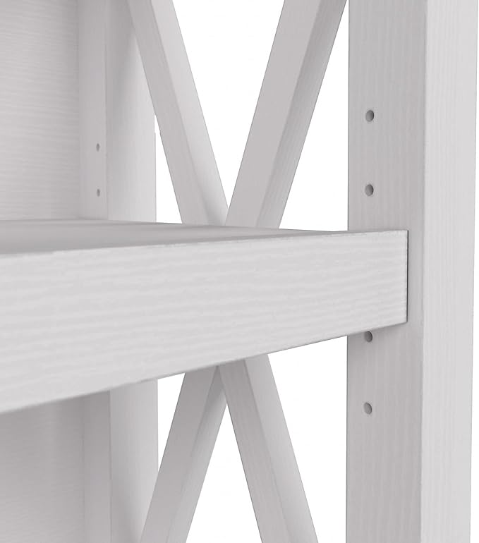 Bush Furniture Key West Small 2 Shelf Bookcase in Pure White Oak, Compact Home - Image 8