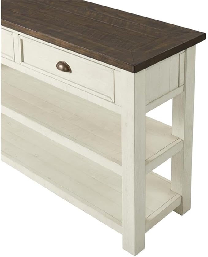 Martin Svensson Home Solid Wood Sofa Console Table, Cream White - Image 5