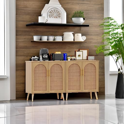 Rovaurx Set of 2 Rattan Storage Cabinet - Image 6