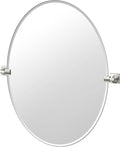 Gatco 5599LG Waterline Frameless Oval Mirror, 32 Inch, Satin Nickel by Gatco