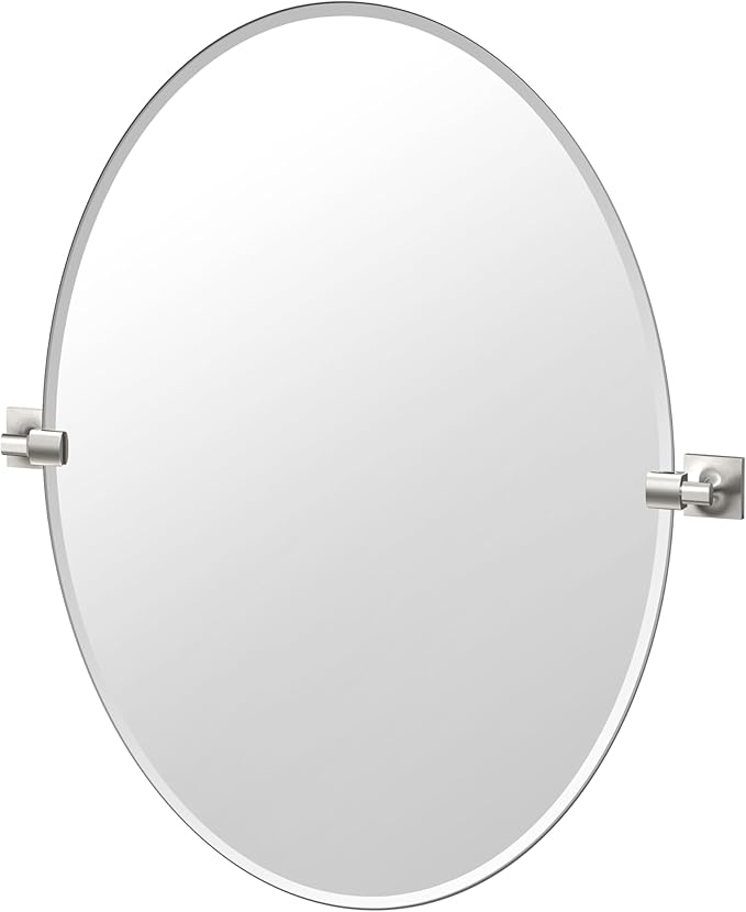 Gatco 5599LG Waterline Frameless Oval Mirror, 32 Inch, Satin Nickel by Gatco
