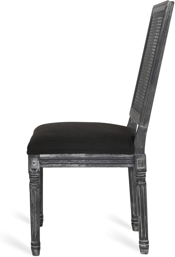 Merax Upholstered Solid Wood Dining Chairs Set of 2, French Country Style - Image 8