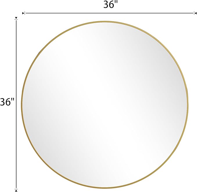 BEAUTYPEAK 40 Inch Round Mirror, Metal Frame Circle Mirror, Wall Mounted - Image 8