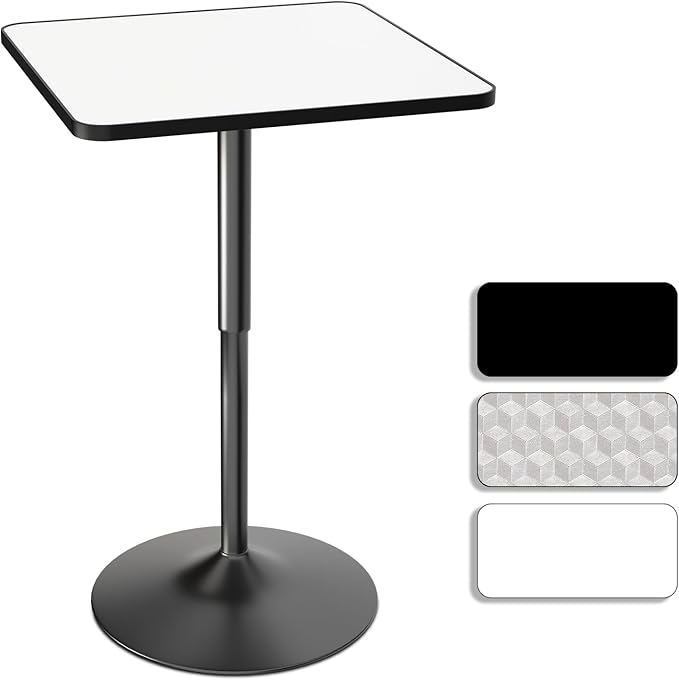Athena Collection Modern Bar Table Square Top Height Adjustable, Tall Bistro by AthenaCollectionFurniture