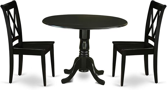 East West Furniture DLCL3-BLK-W 3 Piece Kitchen Table Set by EastWestFurniture