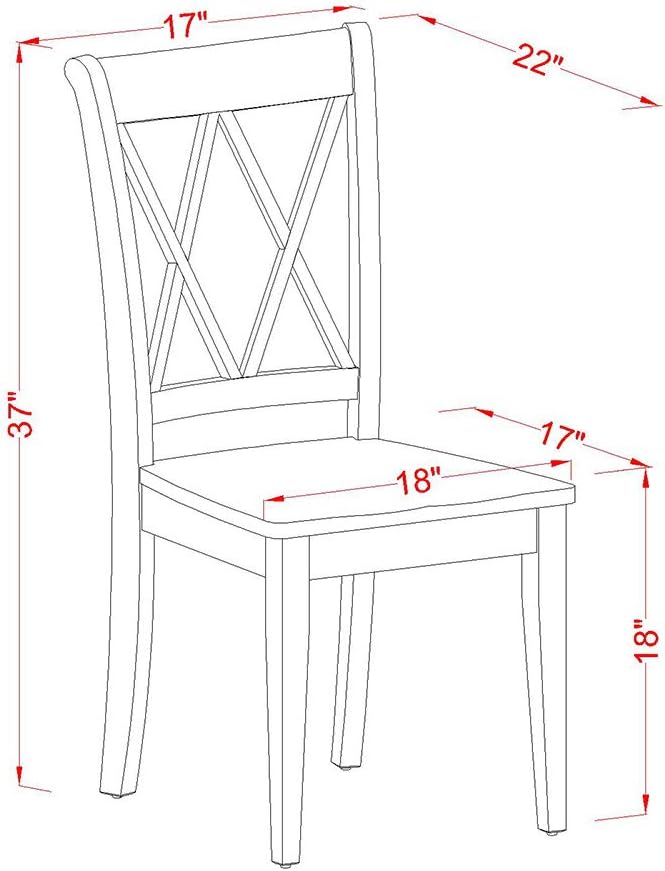 East West Furniture PSCL3-MAH-W 3 Piece Dining Room Furniture Set Contains a - Image 13