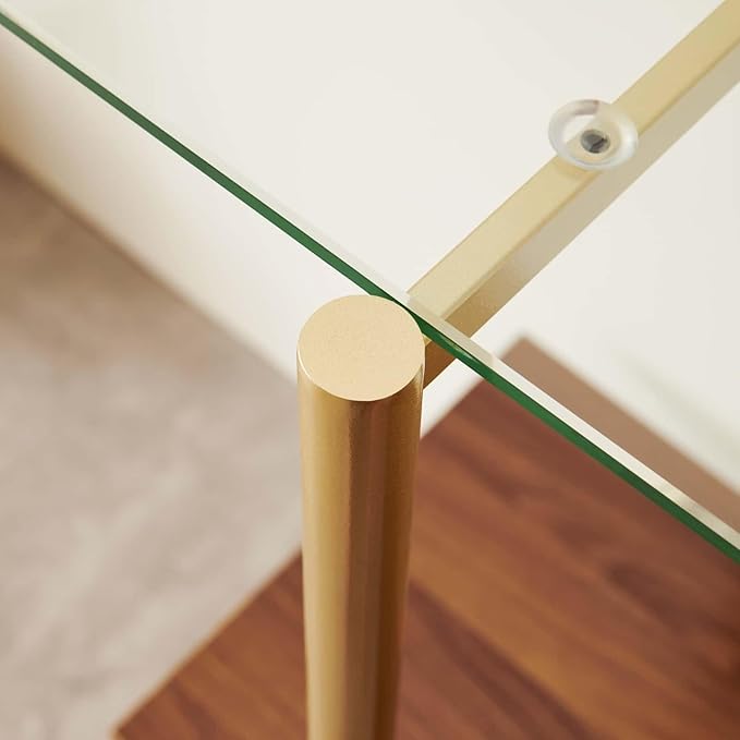 Glass Console Table for Living Room, Foyer & Entrance, 2-Tiers Mid-Century - Image 7