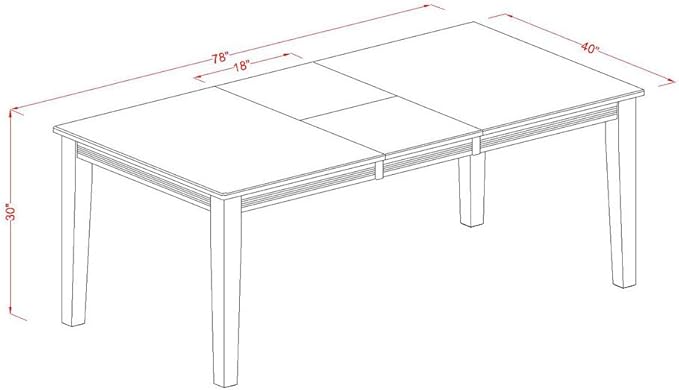 East West Furniture QUIP9-BMK-W 9 Piece Dining Room Table Set Includes a - Image 7