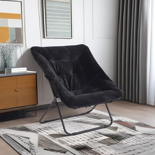 Tiita Comfy Folded Chair, Soft Faux Fur Oversized Folding Accent Chair - Image 5