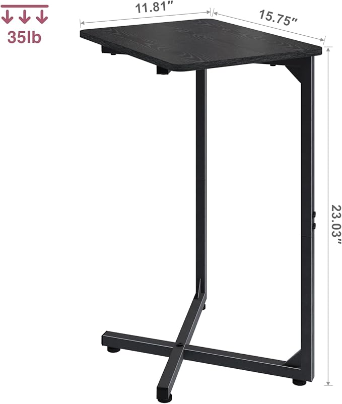 NEFROM C-Shaped End Table, Small Side Table - Image 3