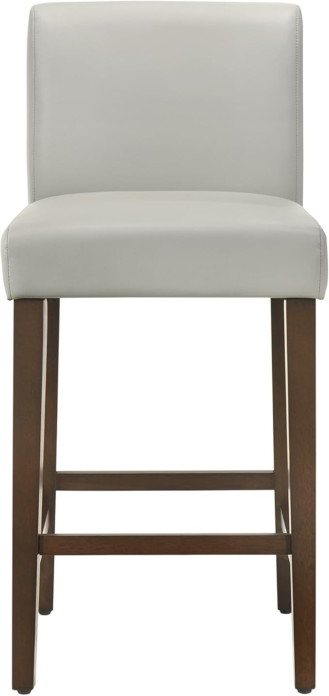 CHITA Counter Height Bar Stools Set of 3, PU Leather in Creamy Grey - Image 5