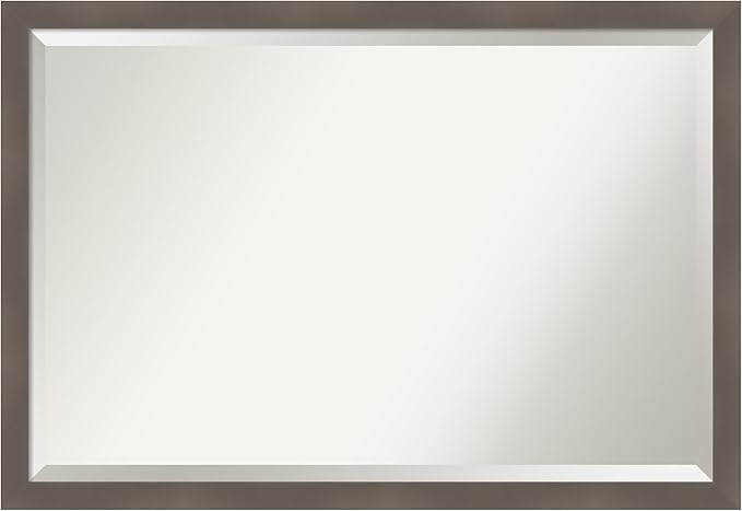 Amanti Art Grey Wall Mirror 27x39 Edwin Clay Grey Rectangle Bathroom Mirror by AmantiArt